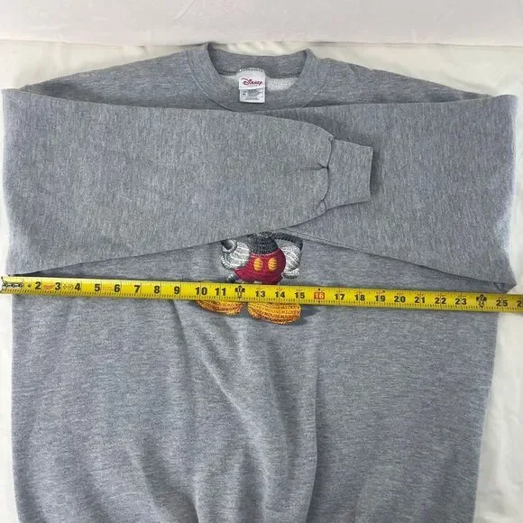 Vintage Disney Store Mickey Mouse Sweatshirt Womens XL Gray Crew Neck Soft Cozy - Picture 7 of 8